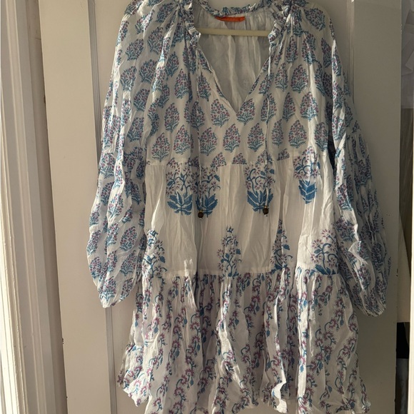 Oliphant Balloon Sleeve Dress in Lilac Selva- size L - Picture 2 of 6